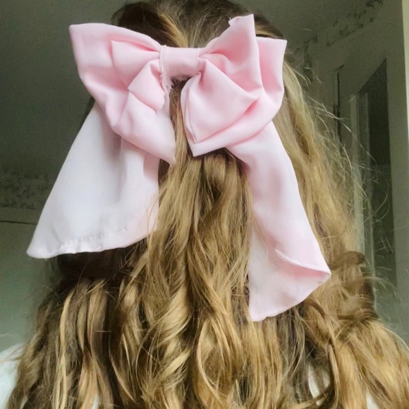 Handmade by me pink chiffon hair bow - Picture 6 of 6